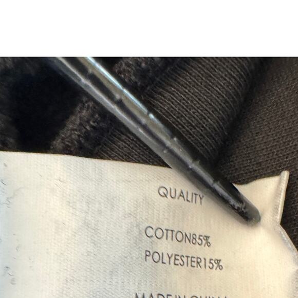 Shilla Lace Trim Sweatshirt Pullover Crew Women Small Black Casual Boho Cozy - Picture 12 of 15